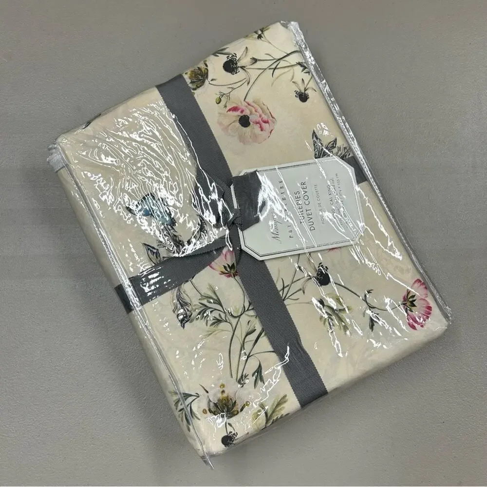 Monique Lhuillier Pottery Barn Tuileries Percale Floral Duvet Cover King Cal NWT